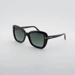 Tom Ford Maeve FT1008 01B Sunglasses Black Butterfly Frame, Smoke Lenses